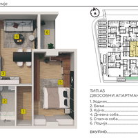 Üsküp Kisela Voda Satılık Daire – 2 oda 45 m² 85.500 € | 24.04.2026 | Fotoğraf 3
