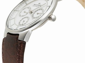 Skagen 331XLSL1 Steel Brown Leather Multi-Function Men’s Watch | Photo 3