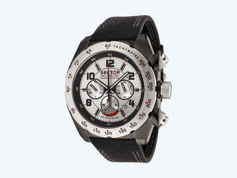 Sector R3271660115 Race Retro-Chronograph Black Leather Mens Watch | Photo 1