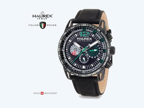 Haurex Italy 1N367UNN Talento Series Multifunction Leather Strap