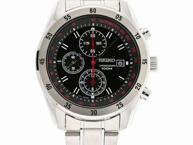 Seiko SNDC49P1 Chronograph Black Dial Stainless Steel Mens Watch | Photo 2