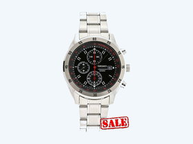 Seiko SNDC49P1 Chronograph Black Dial Stainless Steel Mens Watch