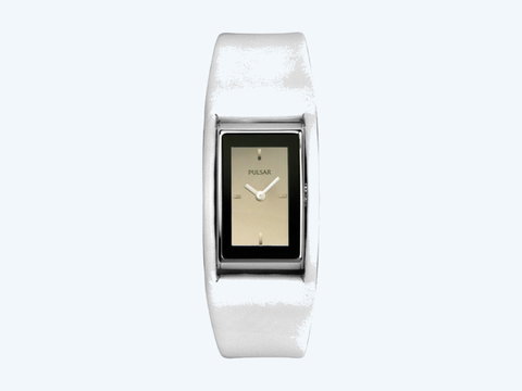 PULSAR Women’s Mirror Dial White Leather Watch | Photo 1