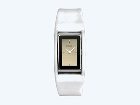 PULSAR Women’s Mirror Dial White Leather Watch
