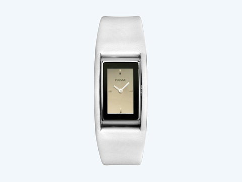 PULSAR Women’s Mirror Dial White Leather Watch | Photo 1
