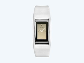 PULSAR Women’s Mirror Dial White Leather Watch