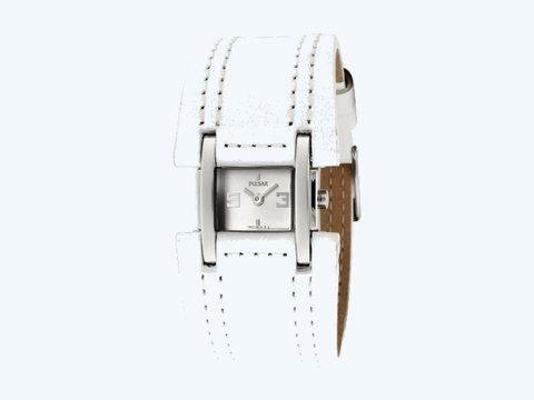 Pulsar PEG847X1White Leather Womens Watch | Photo 1