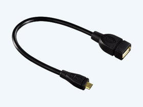Hama USB 2.0 Adapter Cable, micro B plug - A socket