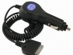 Eforcity 12V Car Charger w/ Blue LED light for Apple iPod / iPhone 3G, Black | Photo 2