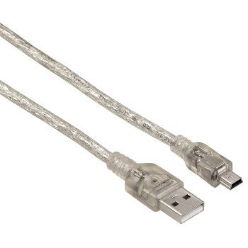 Hama Mini USB 2.0 Cable, double shielded, 1.80 m, transparent